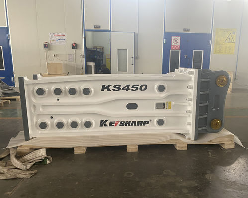 KS450 শীর্ষ প্রকার 190 মিমি চিজেল এক্সক্যাভেটর রেলওয়ে / স্থাপত্যের জন্য হাইড্রোলিক রক ব্রেকার