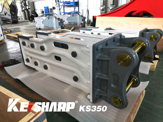 KS350 টপ টাইপ হাইড্রোলিক ব্রেকার 165mm Chisel ব্যাসার্ধ 35-40 টন Excavator জন্য