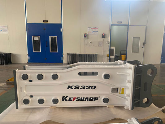 KS320 শীর্ষ টাইপ 155 মিমি চিজেল এক্সক্যাভেটর রেলওয়ে / স্থাপত্যের জন্য হাইড্রোলিক রক ব্রেকার