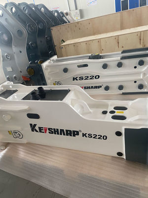 KS220 বক্স টাইপ রক হাইড্রোলিক ব্রেকার মেশিন 140 মিমি চিলের ব্যাসার্ধ