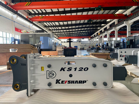 KS120 টপ টাইপ রক হাইড্রোলিক ব্রেকার মেশিন 85 মিমি চিলের ব্যাসার্ধ