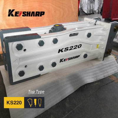 KS220 শীর্ষ প্রকারের রক হাইড্রোলিক ব্রেকার মেশিন 140mm চিয়েল ব্যাসার্ধ