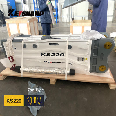 KS220 শীর্ষ প্রকারের রক হাইড্রোলিক ব্রেকার মেশিন 140mm চিয়েল ব্যাসার্ধ