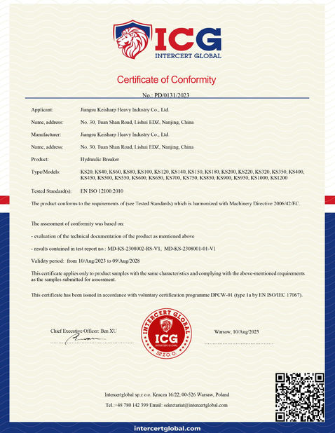 চীন Jiangsu Keisharp Heavy Industry Co., Ltd. সার্টিফিকেশন